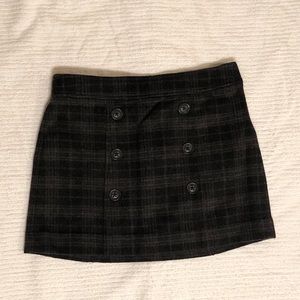 GAP | Black Plaid Wool Mini Skirt